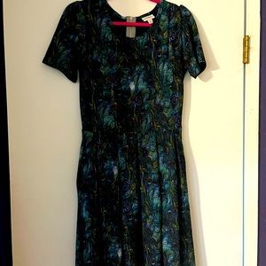 LuLaRoe Amelia, peacock print, size medium.